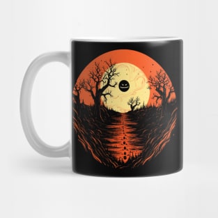 Spooky Halloween - Haunted Forest Shirt - Eerie Art Clothing - "Jack on the Moon" Mug